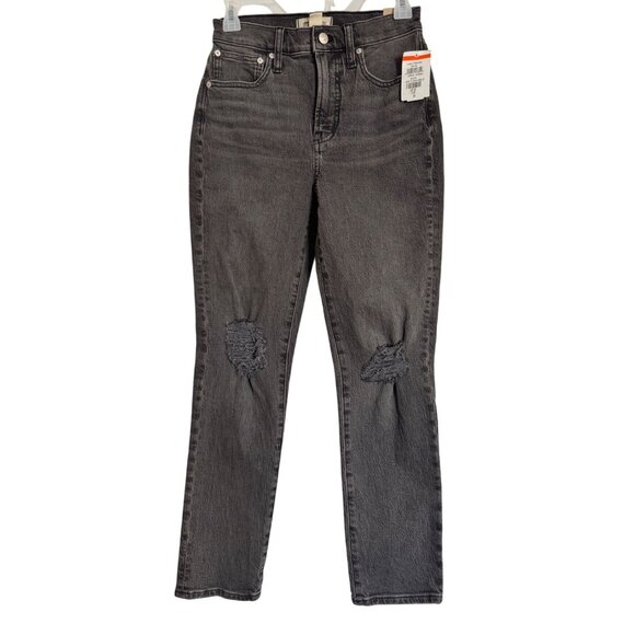 Madewell Jeans Size 24 The Perfect Vintage Magic Pockets Distressed Black NWT - Picture 1 of 12